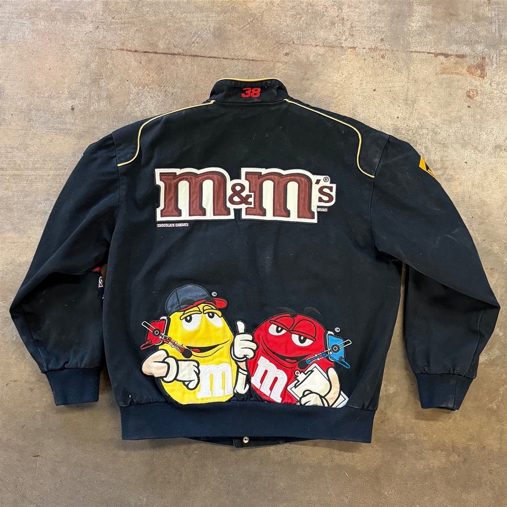 Vintage JH Design M&M's NASCAR Racing Jacket Size Large Jeff Hamilton Style - Picture 2 of 3